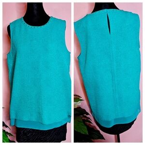Karl Lagerfeld studded Turquoise Blouse size Medium👚👕🎽